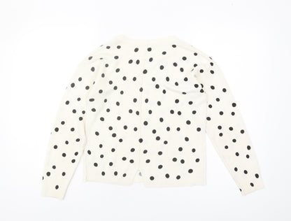 Next Girls Ivory Polka Dot Pullover Jumper - Size 10 Years