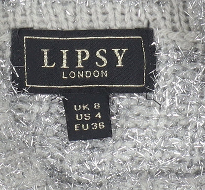 Womens UK Size 8 Lipsy Silver  Jumper