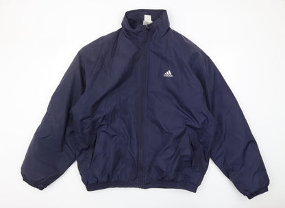 Adidas Men's Blue L Windbreaker Jacket Regular Fit