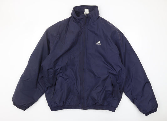 Adidas Men's Blue L Windbreaker Jacket Regular Fit