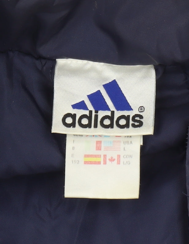 Adidas Men's Blue L Windbreaker Jacket Regular Fit
