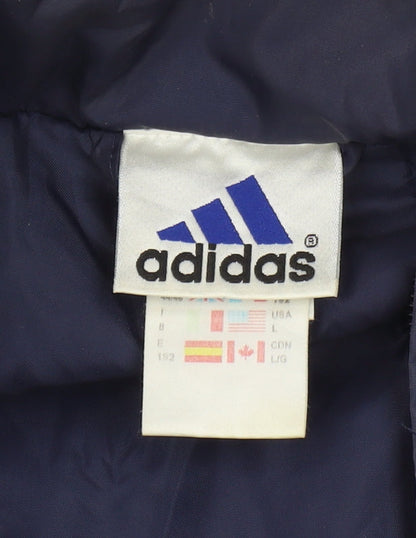 Adidas Men's Blue L Windbreaker Jacket Regular Fit