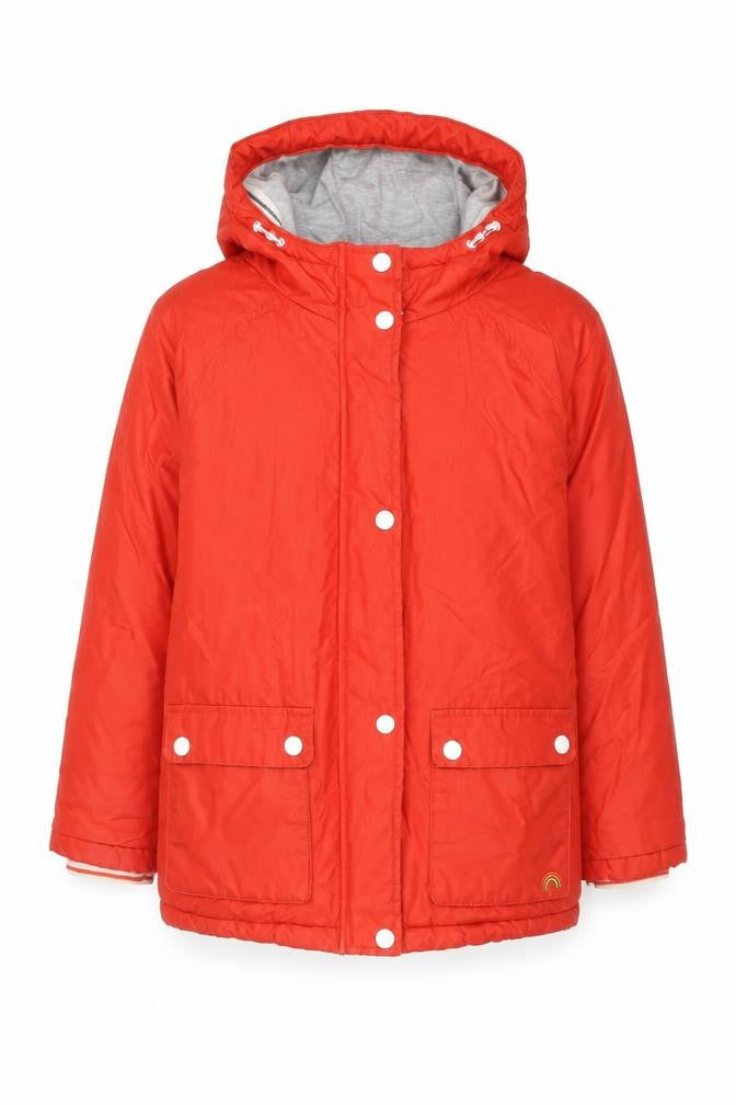 Front view of Next boys’ red hooded parka jacket 12 years