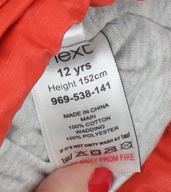 Next Boys Red Hooded Parka Jacket 12 Years