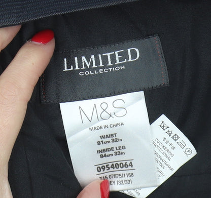 Marks and Spencer Men's Black Trousers - Size 32