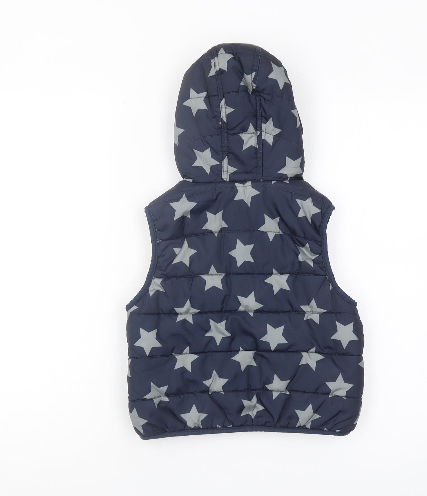 Boys Blue Hooded Star Puffer Jacket 4-5 Years, Polyester, Casual