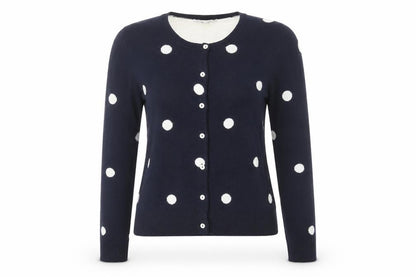 Mint & Berry Women's Blue Polka Dot Cardigan XS
