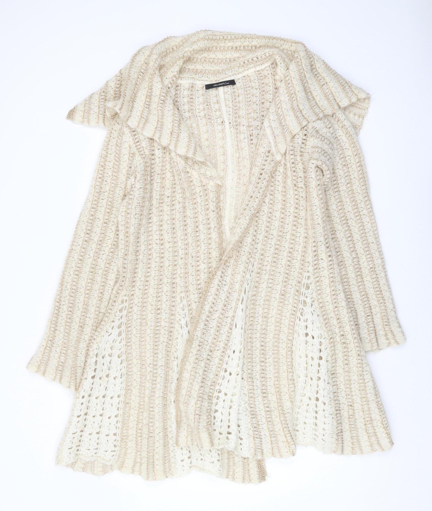 Sita Murt Women's Beige Cardigan Size 10 Relaxed Fit