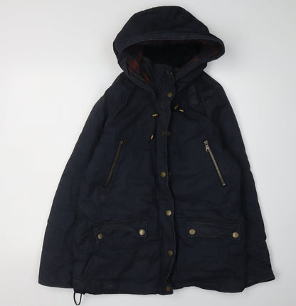 L.O.G.G. Women's Blue Parka Jacket Size 10 Hooded