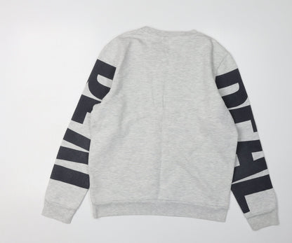 Topman Men's Grey S Graphic Pullover Sweatshirt