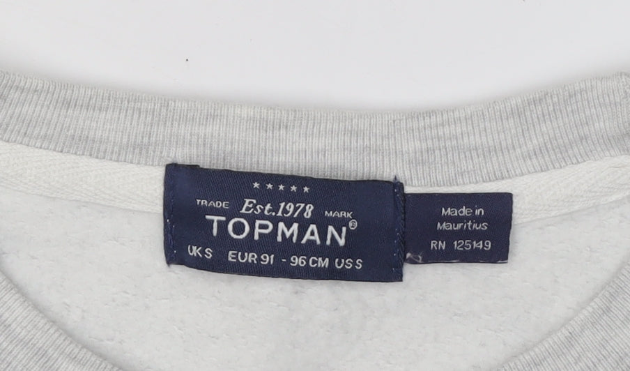 Topman Men's Grey S Graphic Pullover Sweatshirt