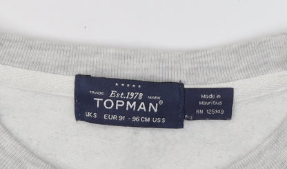 Topman Men's Grey S Graphic Pullover Sweatshirt