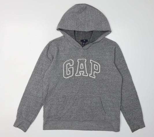 Gap Women's Grey Pullover Hoodie S - Logo, Casual, Comfy