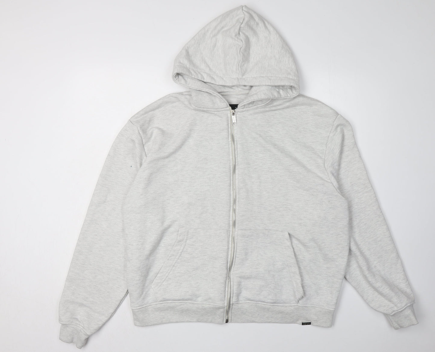 Mens UK Size M boohooMAN Grey Full Zip Hoodie