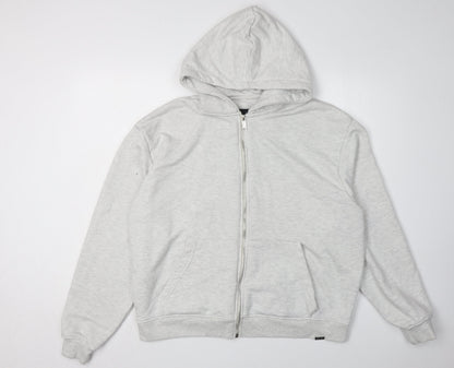 Mens UK Size M boohooMAN Grey Full Zip Hoodie