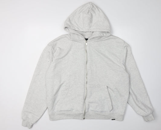 Mens UK Size M boohooMAN Grey Full Zip Hoodie