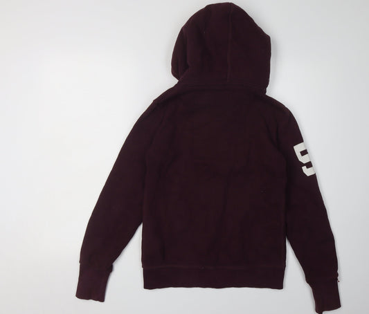 Superdry Purple Full Zip Hoodie XS Unisex Hooded Lined