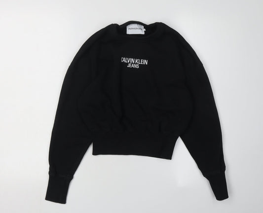 Calvin Klein Jeans Women's Black XS Pullover Sweatshirt