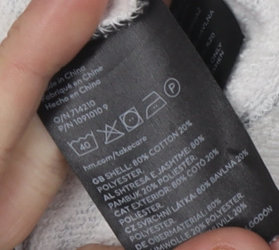 H&M Women's White Striped Sweatshirt M