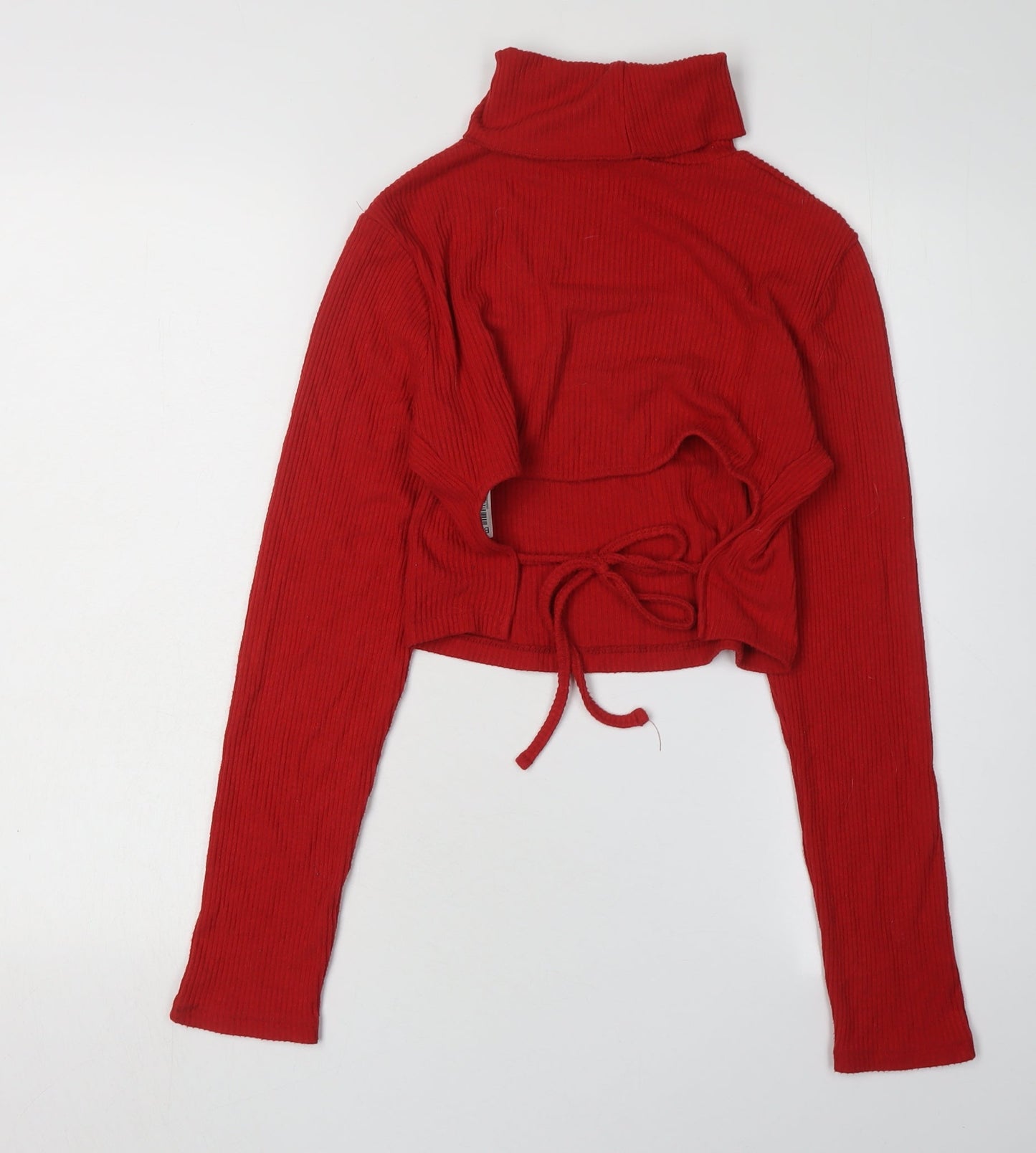 Womens UK Size L Bershka Red Pullover Jumper