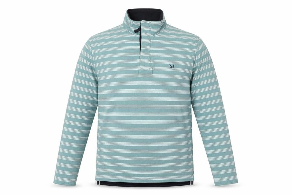 Crew Clothing Green Striped Pullover Sweatshirt M