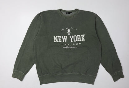 PrettyLittleThing Women's Green Pullover Sweatshirt L
