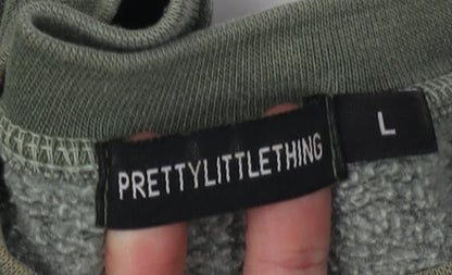 PrettyLittleThing Women's Green Pullover Sweatshirt L