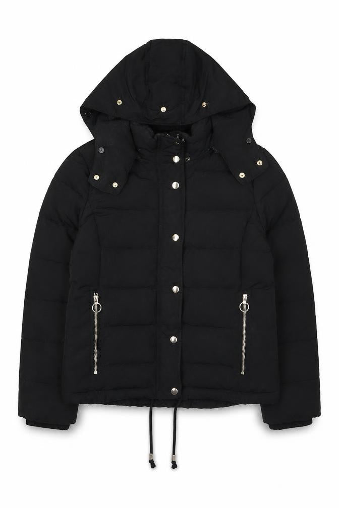 Womens UK Size 12 Topshop Black Puffer Jacket