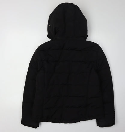 Womens UK Size 12 Topshop Black Puffer Jacket