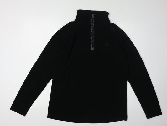 Surfanic Men's Black 1/4 Zip Fleece Sweatshirt M