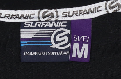 Surfanic Men's Black 1/4 Zip Fleece Sweatshirt M