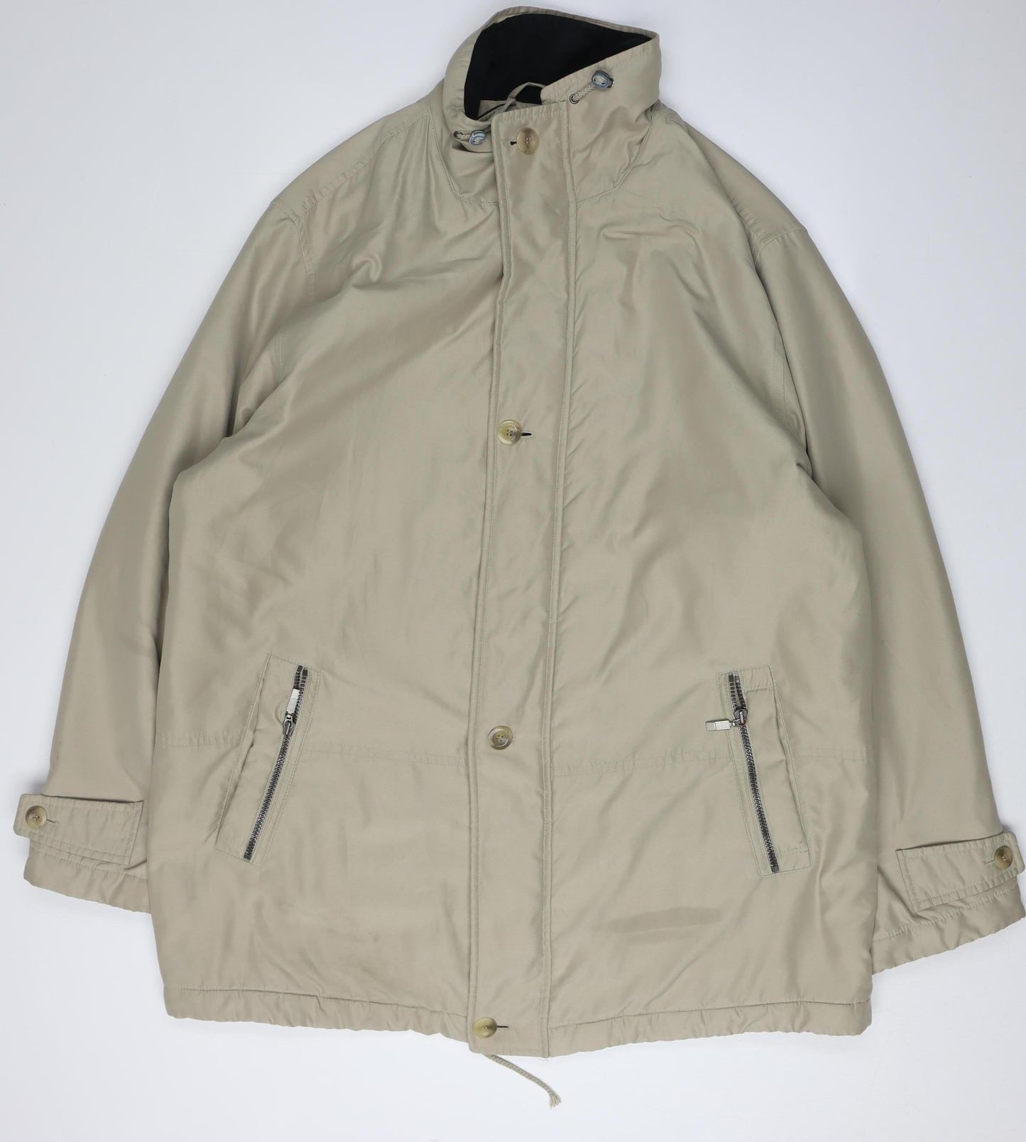 Mens UK Size 58 Frank Eden Beige Windbreaker Coat