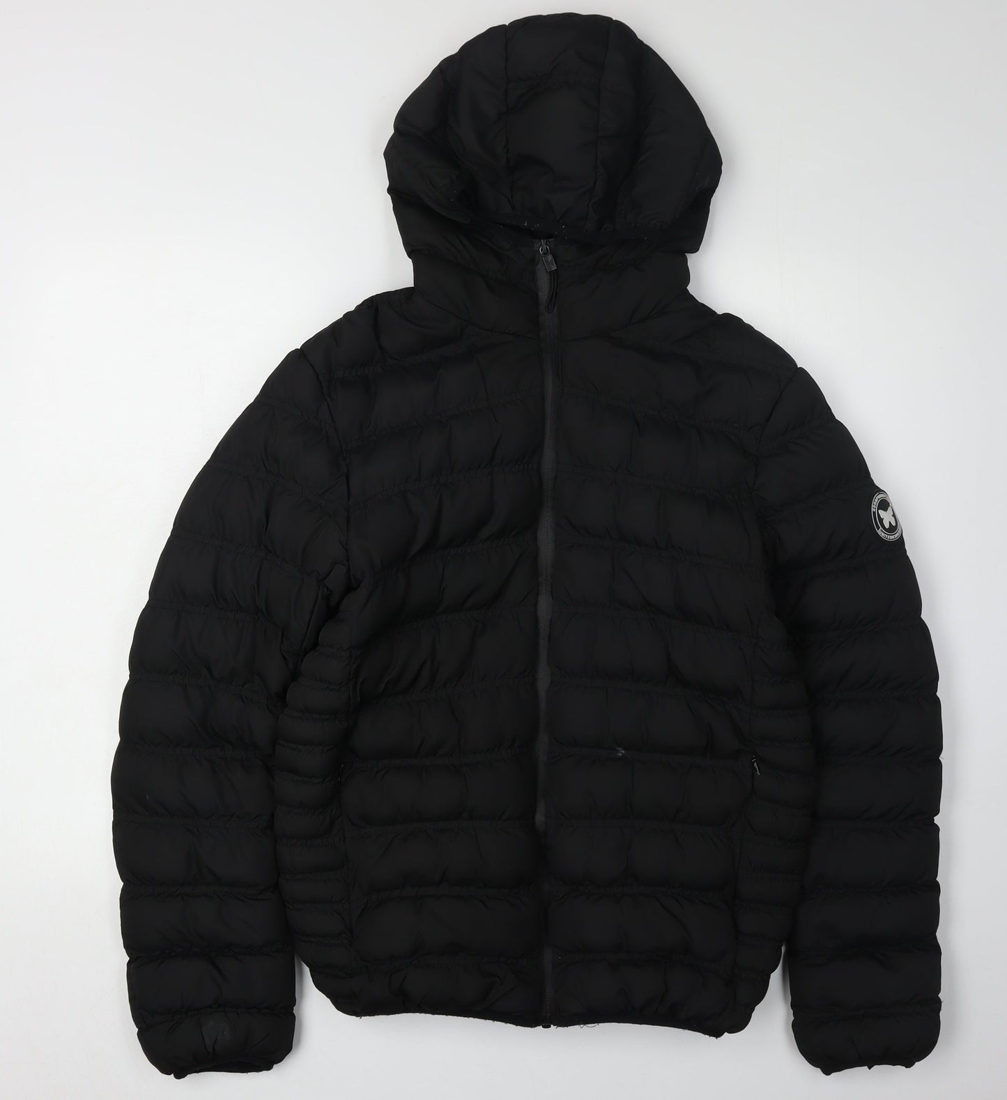Mens UK Size S Good For Nothing Black Puffer Jacket
