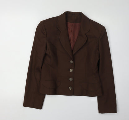 BHS Women's Brown Wool Suit Jacket Size 10