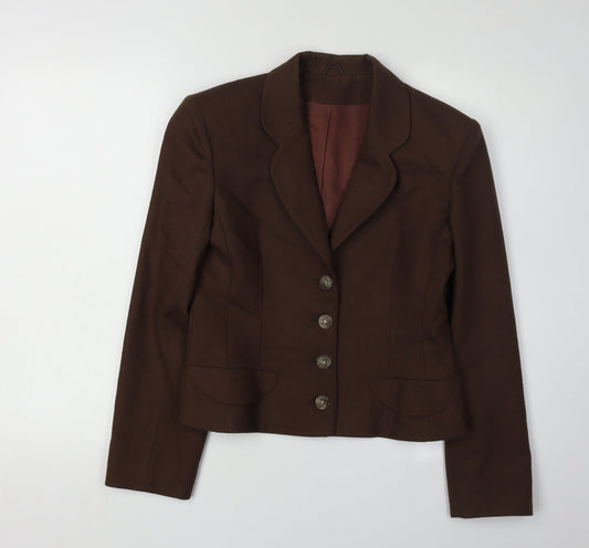 BHS Women's Brown Wool Suit Jacket Size 10