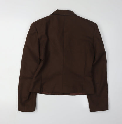 BHS Women's Brown Wool Suit Jacket Size 10