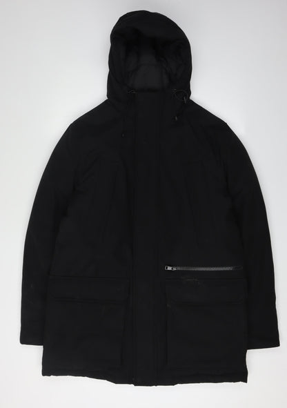 Mens UK Size S Marks and Spencer Black Parka Coat