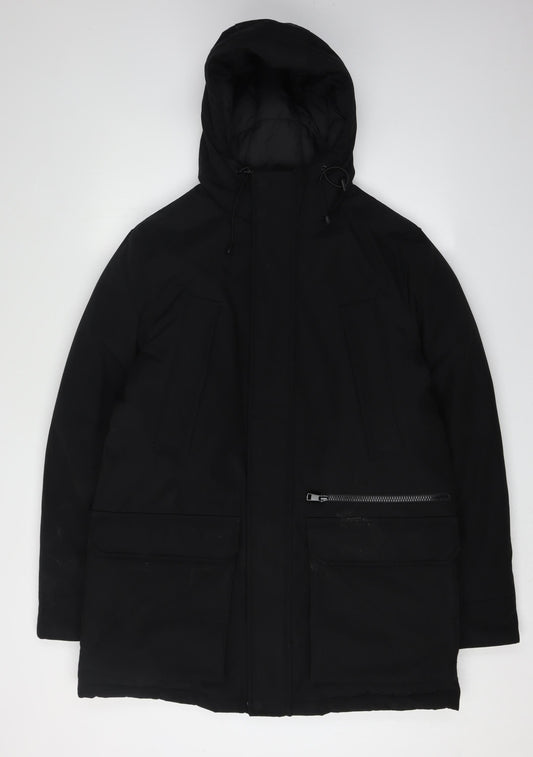 Mens UK Size S Marks and Spencer Black Parka Coat
