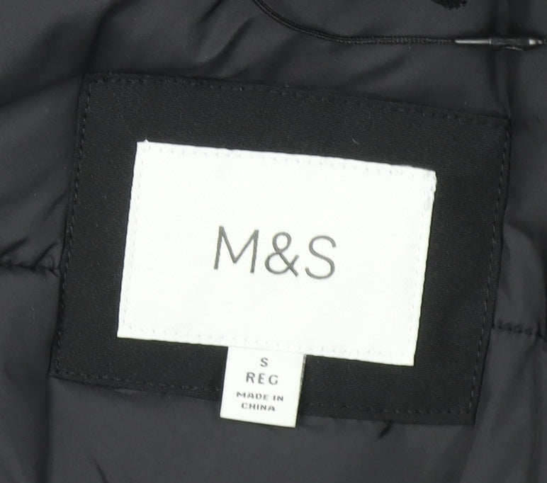 Mens UK Size S Marks and Spencer Black Parka Coat