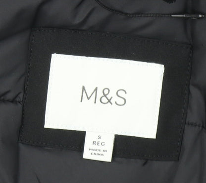 Mens UK Size S Marks and Spencer Black Parka Coat