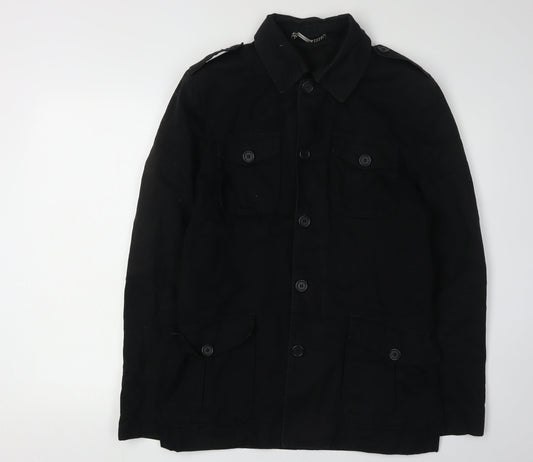 Mens UK Size S River Island Black Military Jacket