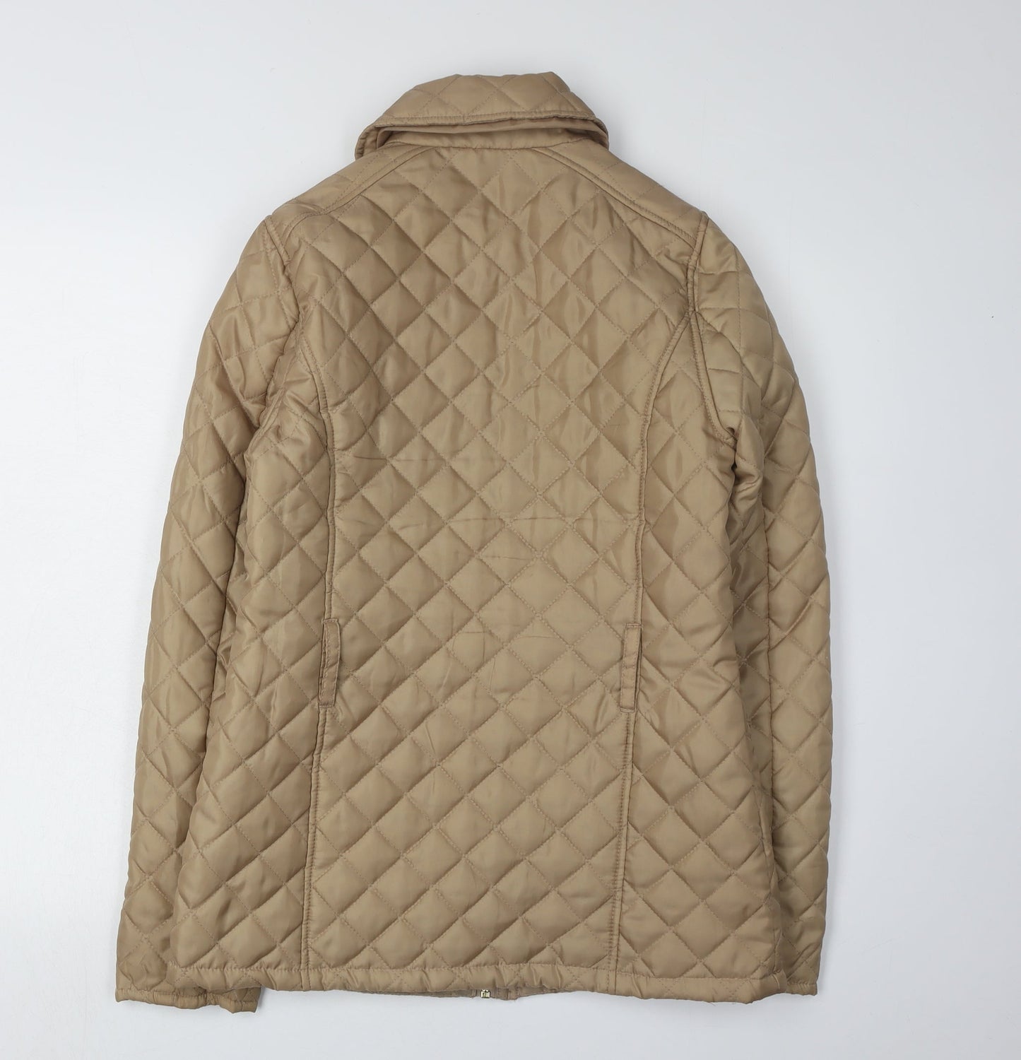 Womens UK Size 10 Red Herring Beige Quilted Coat
