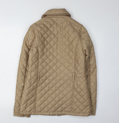 Womens UK Size 10 Red Herring Beige Quilted Coat