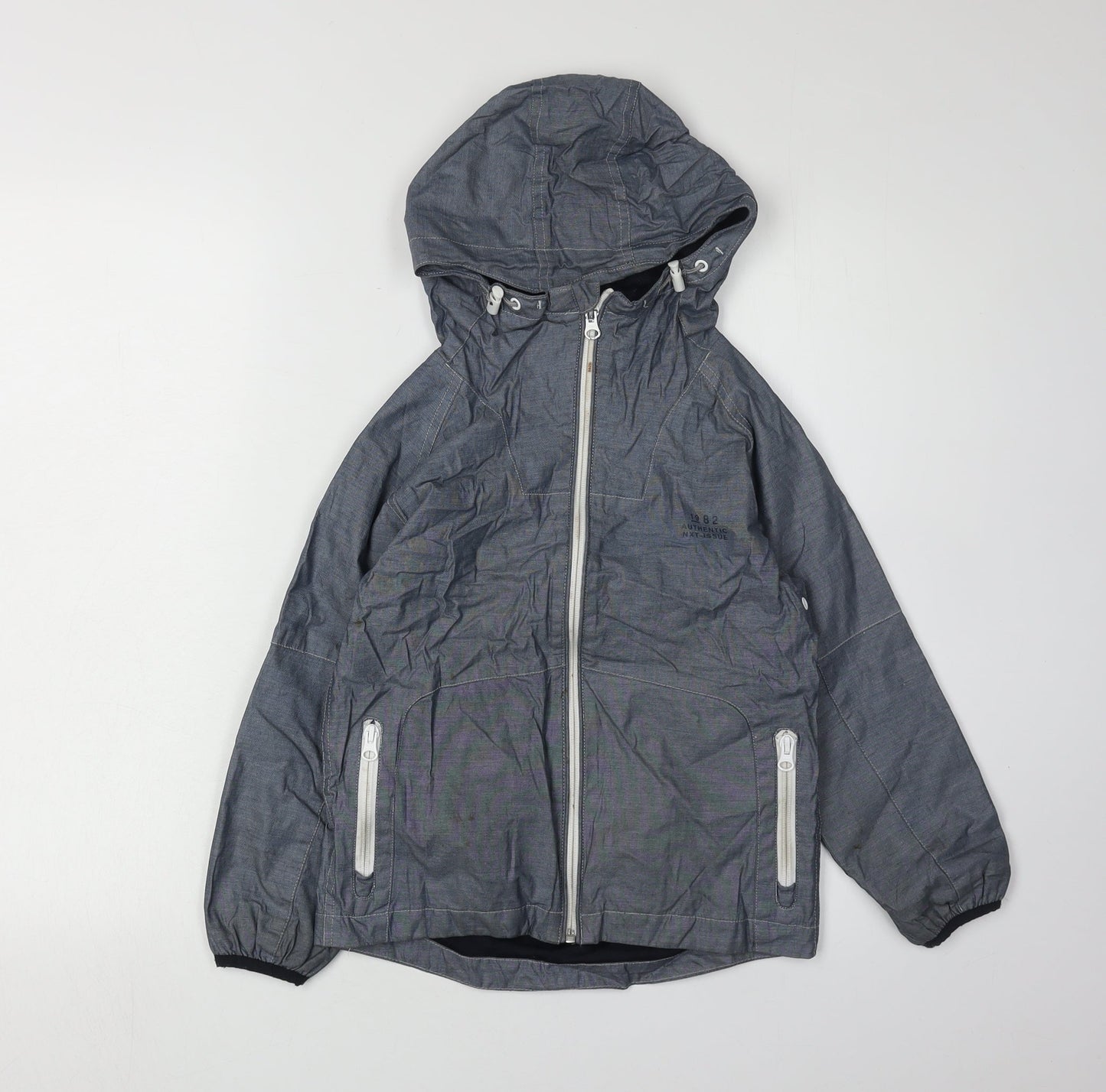 Next Boys Grey Basic Jacket 6 Years Zipped Pockets