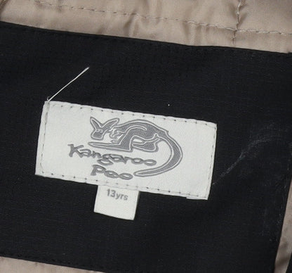Kangaroo Poo Boys Black Parka Coat 13 Years Hooded Lined