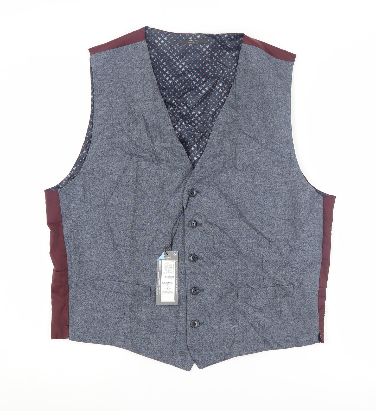 Mens UK Size 42 Marks and Spencer Regular Grey Suit Waistcoat