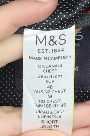 Mens UK Size 38 Marks and Spencer Regular Black Suit Jacket