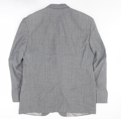 Michael Stewart Men's Grey Blazer, Size 44R, Classic Formal Jacket