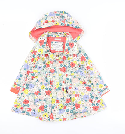 John Lewis Girls Floral Hooded Coat Multicoloured 2 Years