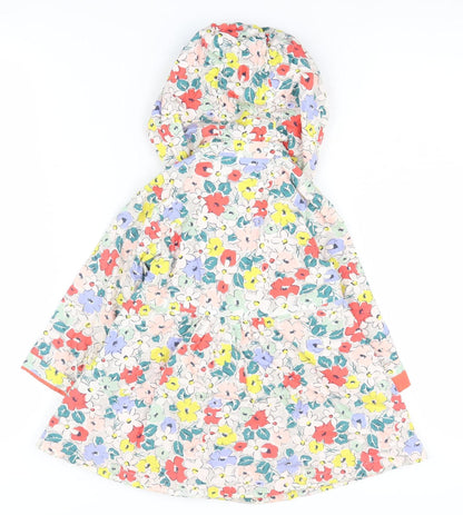 John Lewis Girls Floral Hooded Coat Multicoloured 2 Years
